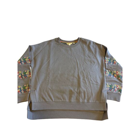 Boden Light Lavender Crew Neck Sweater with Colorful Sleeve Accents - Picture 8 of 10